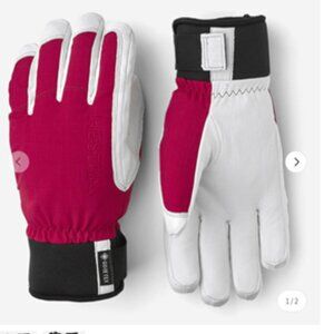Hestra alpine short Fuchsia and White skiing gloves